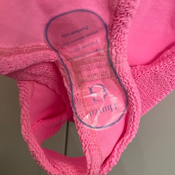 NWT HUNZA G Bubble Gum Classic Square Neck One Piece - Picture 13 of 15